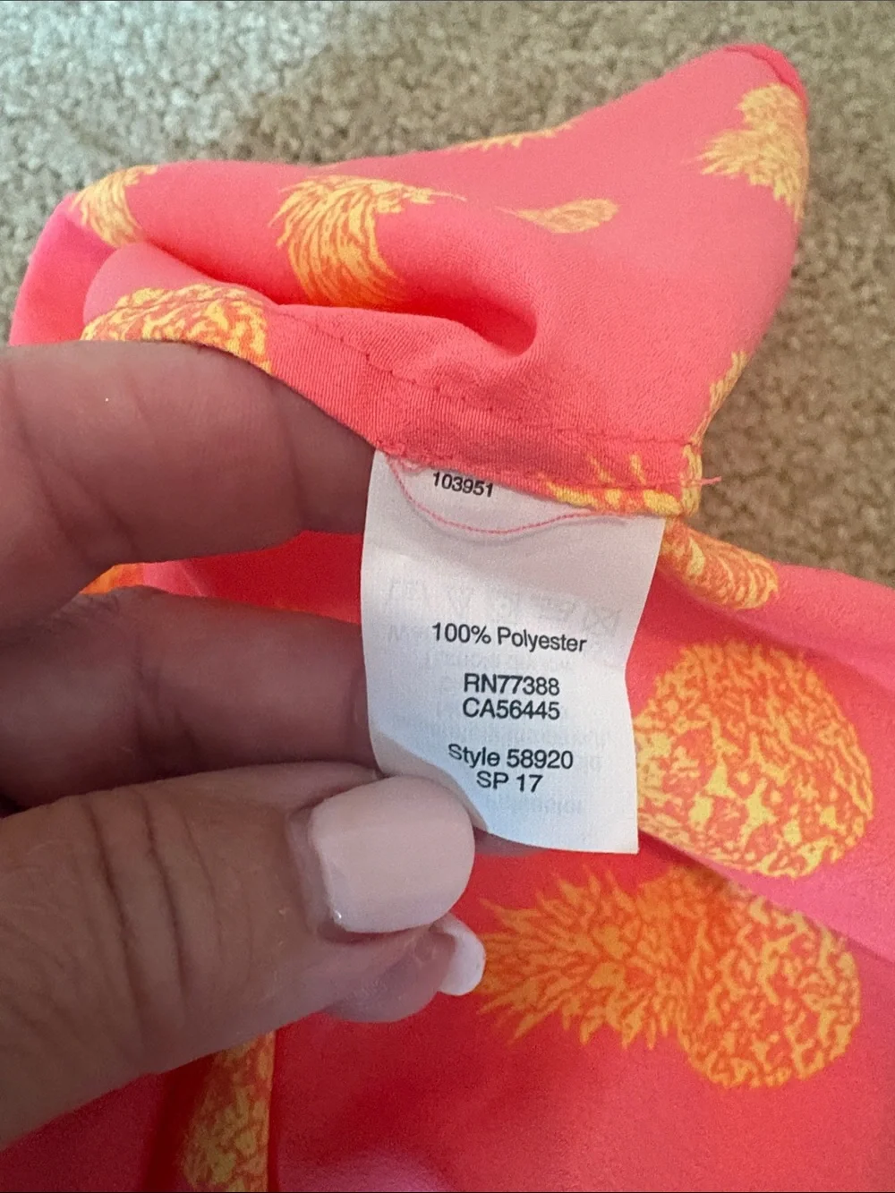 J. Crew Red Pineapple Print Silk Camisole